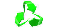3D Effect Green Recycling Triangle Logo